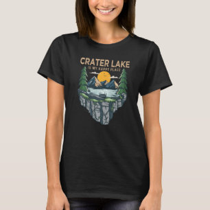 Camiseta Barco De Pesca Acampando Meu Feliz Lak De Cratera