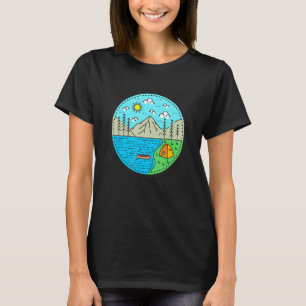 Camiseta Barco De Pesca Acampando Meu Lugar Feliz Millinock