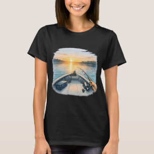 Camiseta Barco de Pesca ao Pôr do Sol – Arte de Pesca da