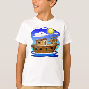 Camiseta Barco de Pesca Cartoon