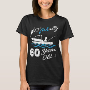 Camiseta Barco de pesca de aniversário de 60 anos pescador