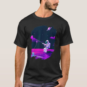 Camiseta Barco de Pesca de Astronauta Espaço Oceano Lago Le