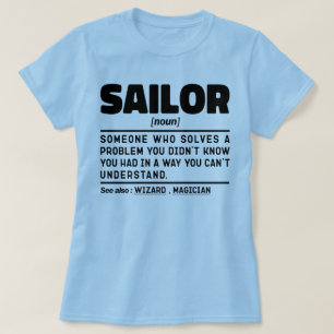 Camiseta Barco de Tripulação do Sailor Noun Definition, Leg