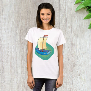 Camiseta Barco de vela azul pequeno