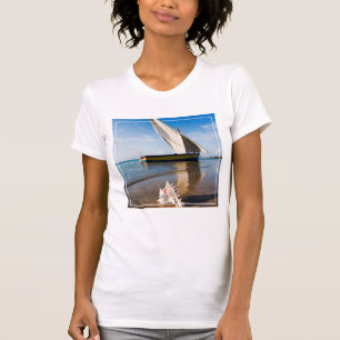 Camiseta Barco de vela e Shell   Mozambique, alojamento de