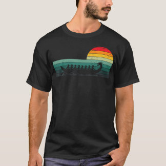 Camiseta Barco Dragão Pôr do Sol Retro