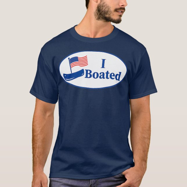 Camiseta Barco Engraçado I BOATED Sticker Graphic (Frente)