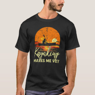 Camiseta Barco Lago Retro Sunset Kayaking Me Torna Molhado