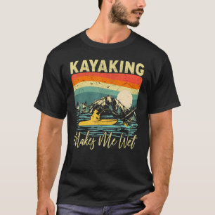 Camiseta Barco Lago Vintage Sunset Kayaking Me Torna Molhad