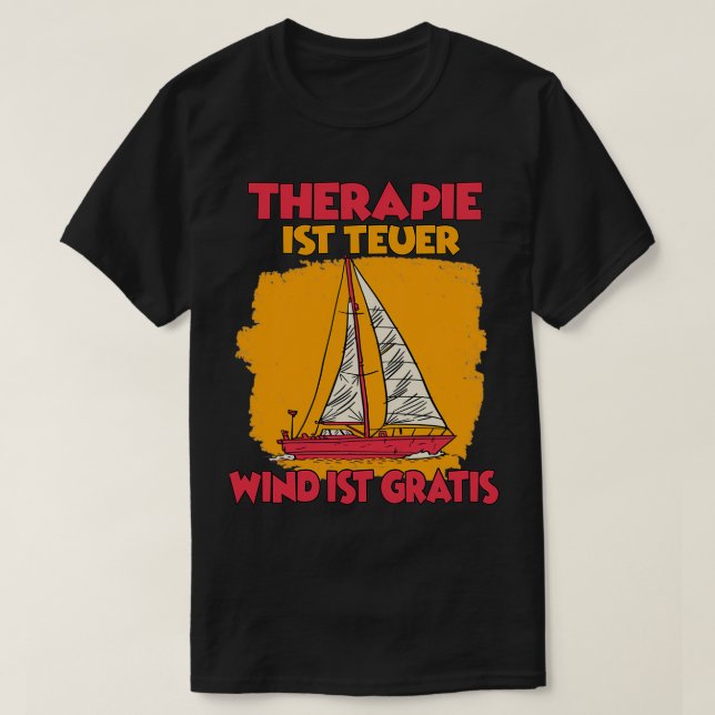 Camiseta Barco motorizado de velejador de veleiro engraçado (Frente do Design)