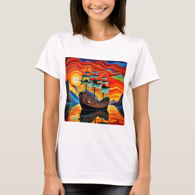 Camiseta Barco no fiorde 5 (Frente)