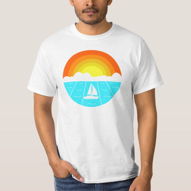 Camiseta Barco no mar! Mar e Sol! Hora das férias! (Frente)