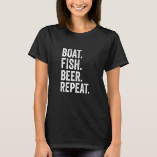 Camiseta Barco Peixe Repetidamente Bebendo Pesca Isco Lago