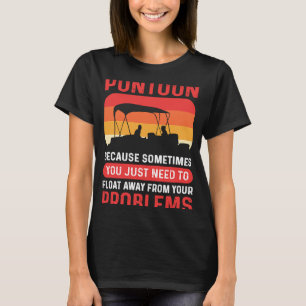 Camiseta Barco Pontoon Flutua Longe Capitão de Barcos Ponto