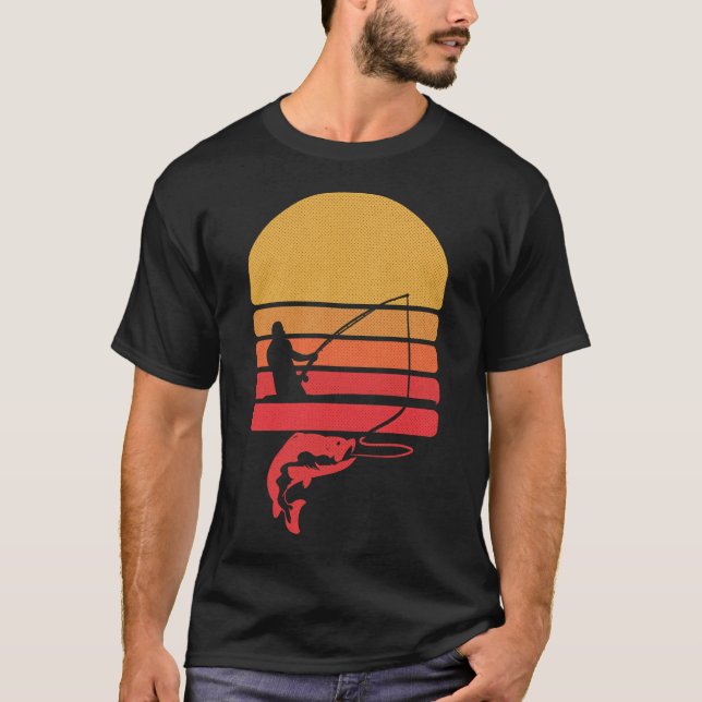 Camiseta Barco retrô de pesca ao sol (Frente)
