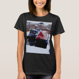 Camiseta Barcos azuis e vermelhos