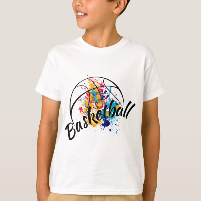 Camiseta Barcos de Basquete de Aquarela (Frente)