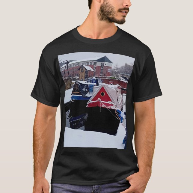 Camiseta Barcos de canal vermelho e azul (Frente)