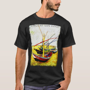 Camiseta Barcos de Pesca na Praia Tee Van Gogh Arte Pintura
