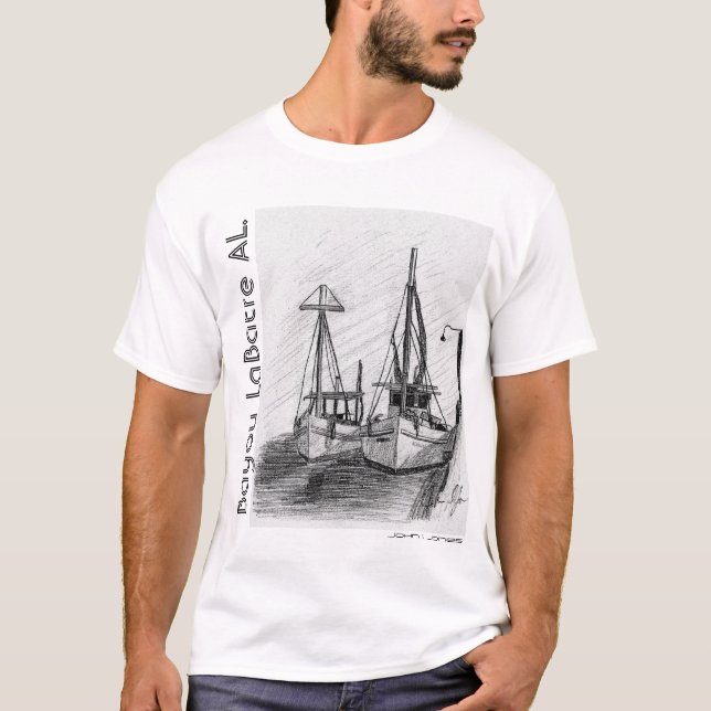 Camiseta Barcos do camarão, AL. de LaBatre da albufeira, (Frente)
