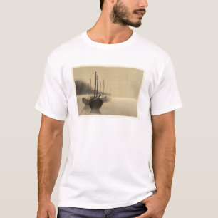 Camiseta Barcos na névoa por Seitei Watanabe 1851 - 1918