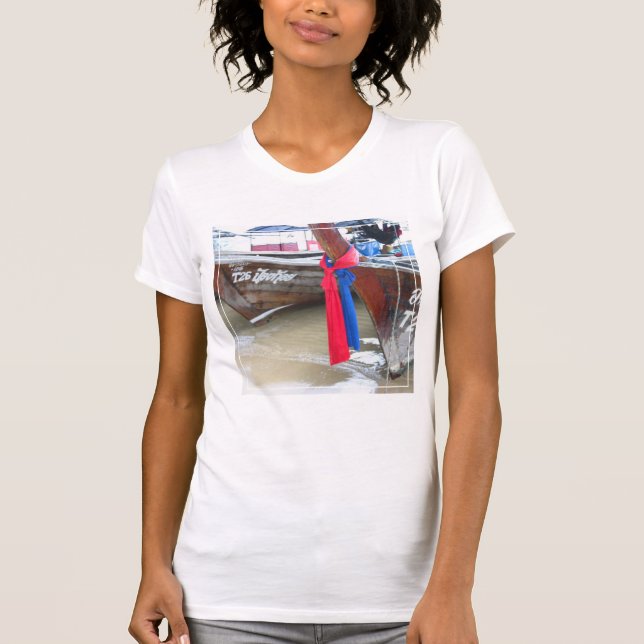 Camiseta Barcos nas ilhas da phi da phi da praia |, (Frente)