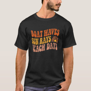 Camiseta Barcos Ondam Sol Rays Praia Dias Fácil Retro Verão