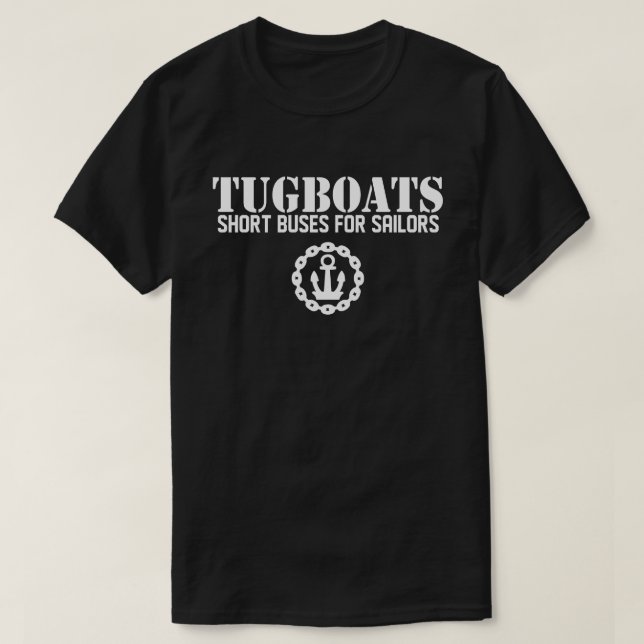 Camiseta Barcos: Ônibus curtos para marinheiros (Frente do Design)