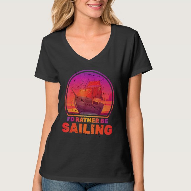 Camiseta Barcos - Preferencialmentes Id À Vela - Navios - F (Frente)