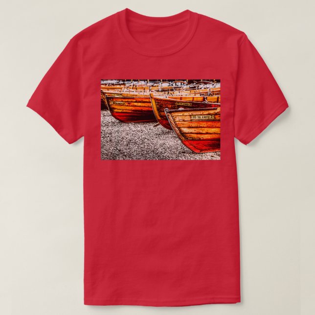 Camiseta Barcos Reboques De Madeira De Água Derivada (Frente do Design)