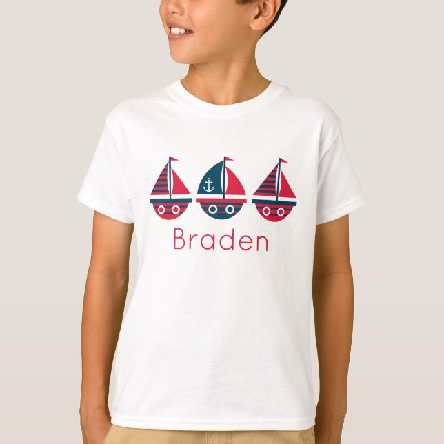 Camiseta Barcos-vela com distribuição personalizada (Frente)
