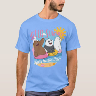 Camiseta Bare Bears Hello Summer! Grizz Panda Ice Bear P