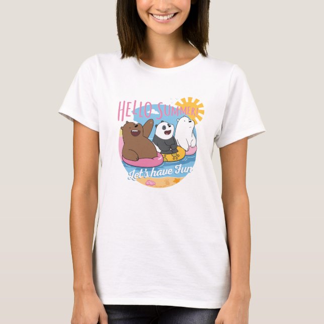 Camiseta Bare Bears - Olá Summer! Vamos se divirta (Frente)