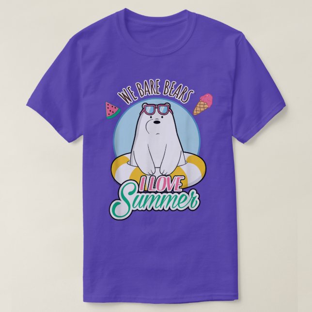 Camiseta Bare Bears Urso de Gelo ama Verão (Frente do Design)