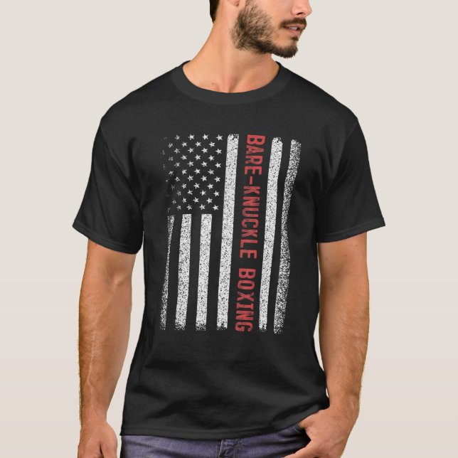Camiseta Bare knuckle boxing American Flag 4 de julho (Frente)