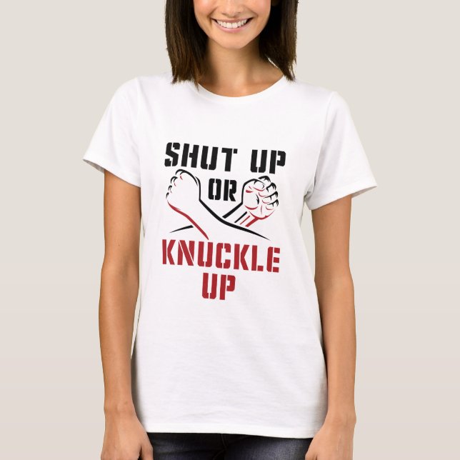 Camiseta Bare Knuckle Boxing Cala-te ou Arranca-te (Frente)
