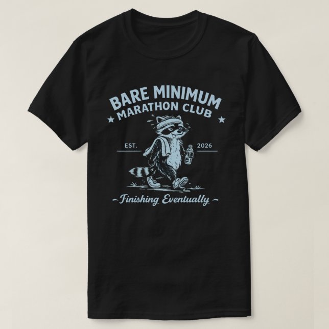 Camiseta Bare Minimum Marathon Club Funny Runner Gift Idea (Frente do Design)