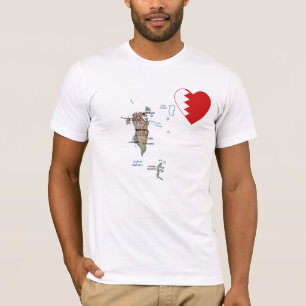 Camiseta Barém Flag Heart and Map T-Shirt