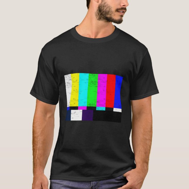Camiseta Bares de Cor do Padrão de Teste de Tv (Frente)