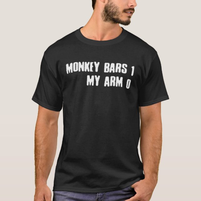 Camiseta Bares De Macacos 1 Meu Braço 0 Estória De Crianças (Frente)