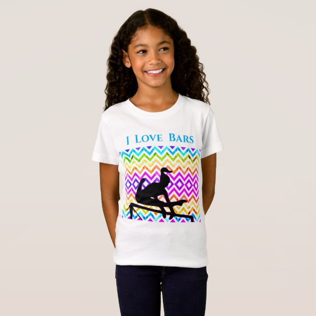 Camiseta Bares Isolados Gymnastics Girls Cute Chevron T Shi (Frente Completa)
