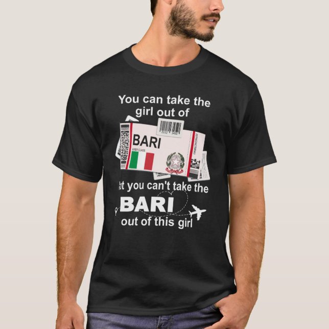 Camiseta Bari Boarding Pass  Bari Girl  Bari (Frente)