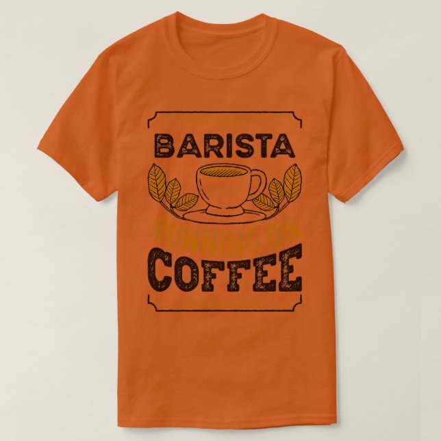 Camiseta Barista correndo no Café Presente (Frente do Design)
