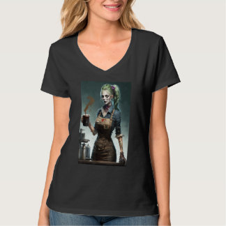 Camiseta Barista de café zumbi   Zumbis na vida cotidiana S