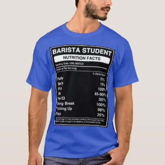 Camiseta Barista de Fatos Nutricionais Rotina Futuro Engraç