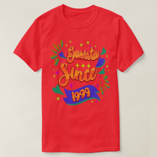 Camiseta Barista Desde 1999 Oferece Ideias Únicas De Presen (Frente do Design)