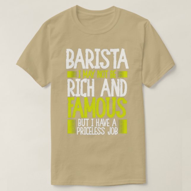 Camiseta Barista Eu Tenho Um Trabalho Sem Preço (Frente do Design)