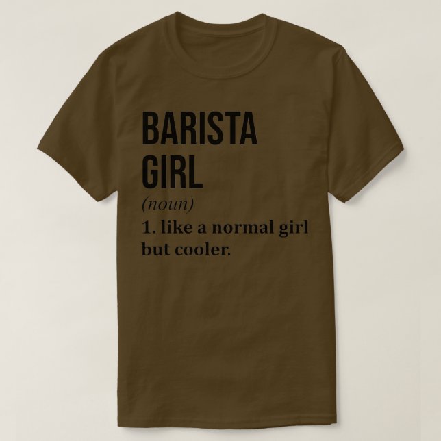 Camiseta Barista Garota Engraçado (Frente do Design)