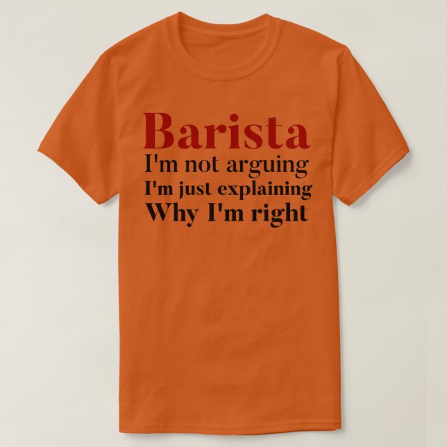 Camiseta barista ix27m não discutindo ix27m apenas explican (Frente do Design)