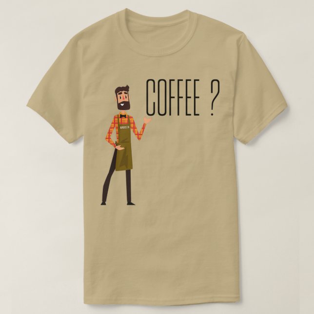 Camiseta Barista oferece café (Frente do Design)
